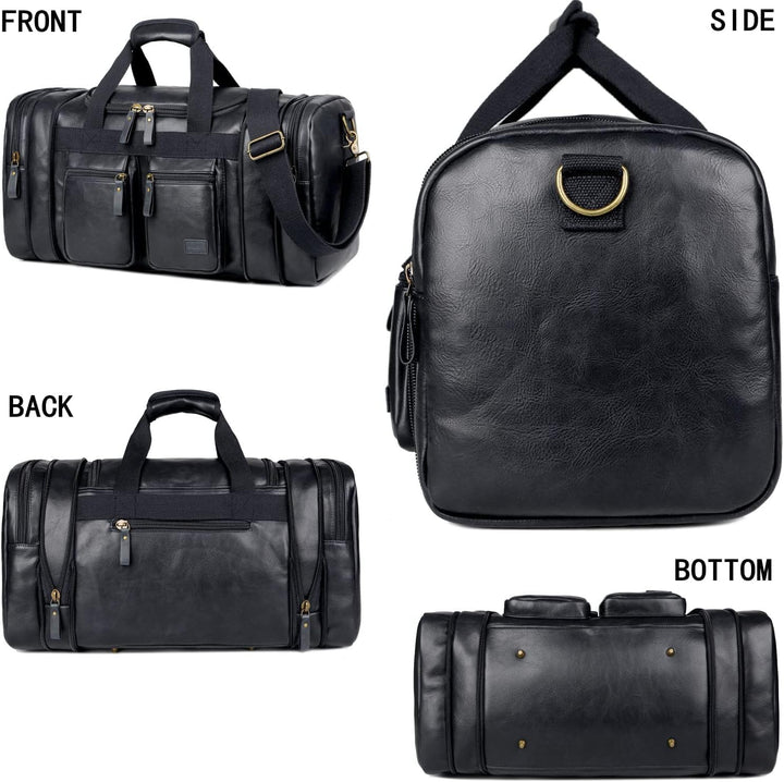 BAOSHA Faux Leder Reise Duffel Weekender Tasche Handgepäck Tragetasche Übernachtungstasche Sporttasc