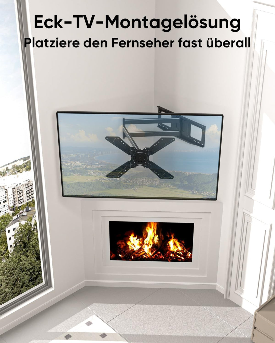 FORGING MOUNT TV Wandhalterung mit 1220mm Langem Arm, Schwenkbare Neigbare TV Halterung für 26-75 Zo