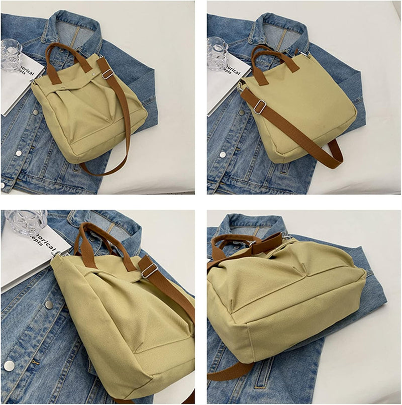 CORIOS Schultertasche Umhängetasche Damen Handtasche Canvas Tragetasche Multifunktionale Tote Beutel