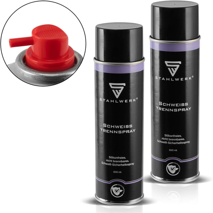 STAHLWERK 2 x Schweiss-Trennspray, multifunktionales Sicherheits-Spray zum Schweissen, geeignet für