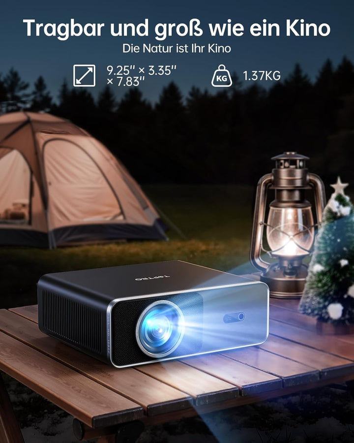 Smart Beamer [Kompatibel mit Netflix & 20W Dolby Audio] 1000 ANSI Autofokus & 6D Trapezkorrektur, TO