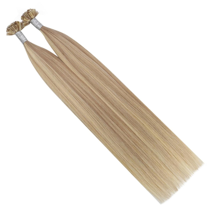 Ugeat U Tip Extensions Echthaar Bondings Blond 40cm Glatt Haarverlängerung Bonding Extensions Echtha