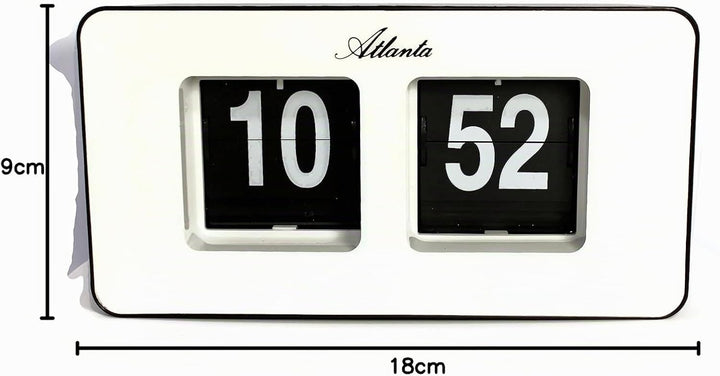 Atlanta Moderne Tischuhr Quarz mit Retro Flip Anzeige - 4464/0 Schwarz/Weiss, Schwarz/Wei&amp;