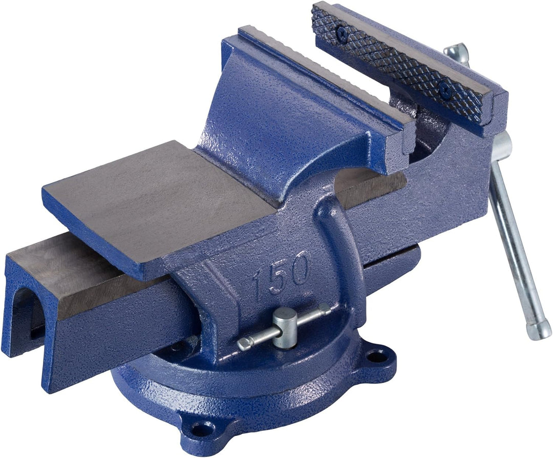 tectake® Schraubstock Amboss 360° drehbar mit Drehteller für Werkbank - diverse Grössen - (Spannweit