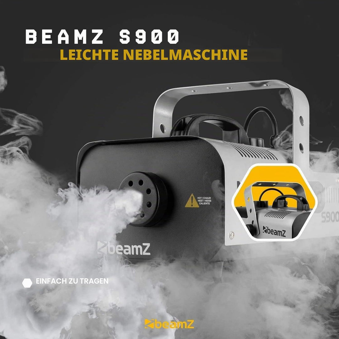 BeamZ S900 Nebelmaschine 900 Watt, Fogger, Party Rauchmaschine, Fog Machine, Kabelfernbedienung, 2,5