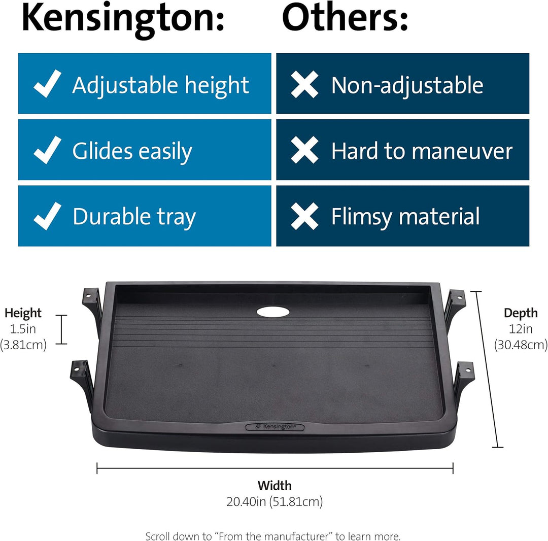 Kensington K60009US Tastaturschublade für Unterschreibtisch, Schwarz