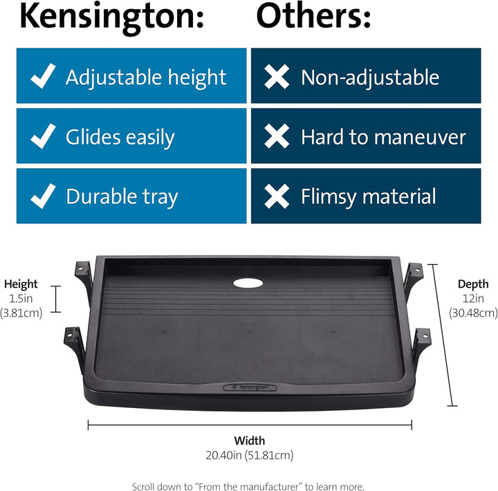 Kensington K60009US Tastaturschublade für Unterschreibtisch, Schwarz