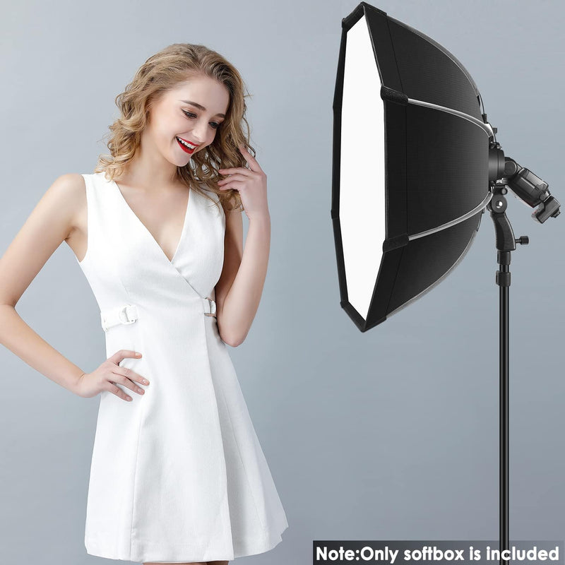 NEEWER 65cm achteckige Softbox mit Schnellverschluss, mit S-Typ Halterung, Tragetasche, kompatibel m