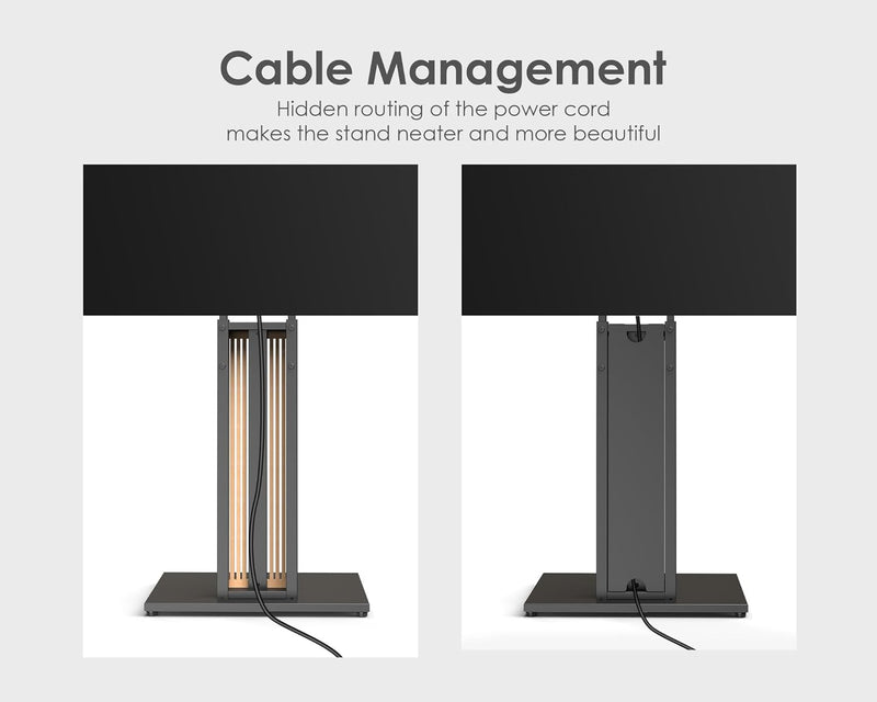 FITUEYES Design TV Ständer aus Buchenholz TV Stand für 32-65 Zoll Fernseher TV Standfuss drehbar höh