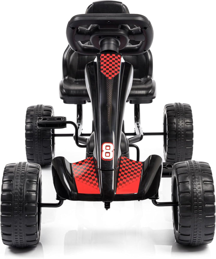 meteor Tretfahrzeug Kinder Gokart mit Pedalen ohne Akku Tretauto mit verstellbarem Sitz Kunststoffrä
