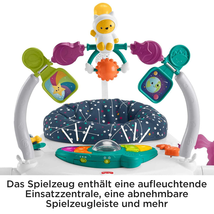 Fisher-Price HPH46 - Jumperoo Wippe und Spielcenter für Babys mit Lichtern und Geräuschen, Astrokätz