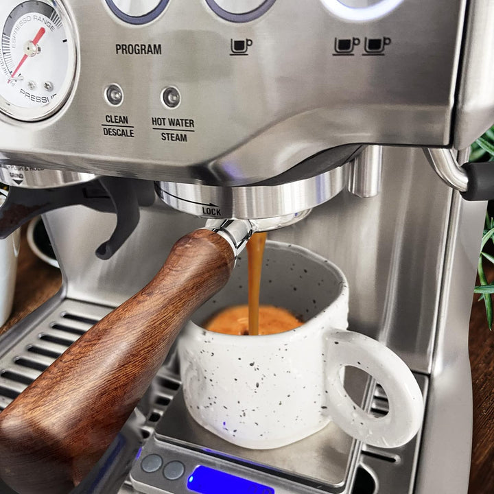 NOTSEK Bodenloser Siebträger 54mm mit Puck Screen, Siebträger 54mm kompatibel mit Sage/Breville Bari