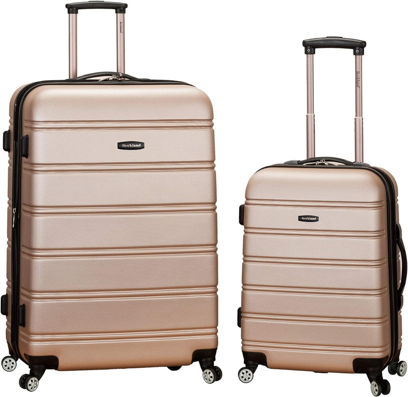 Rockland Melbourne Hardside Erweiterbares Spinner-Rad Gepäck, champagnerfarben, 2-Piece Set (20/28),