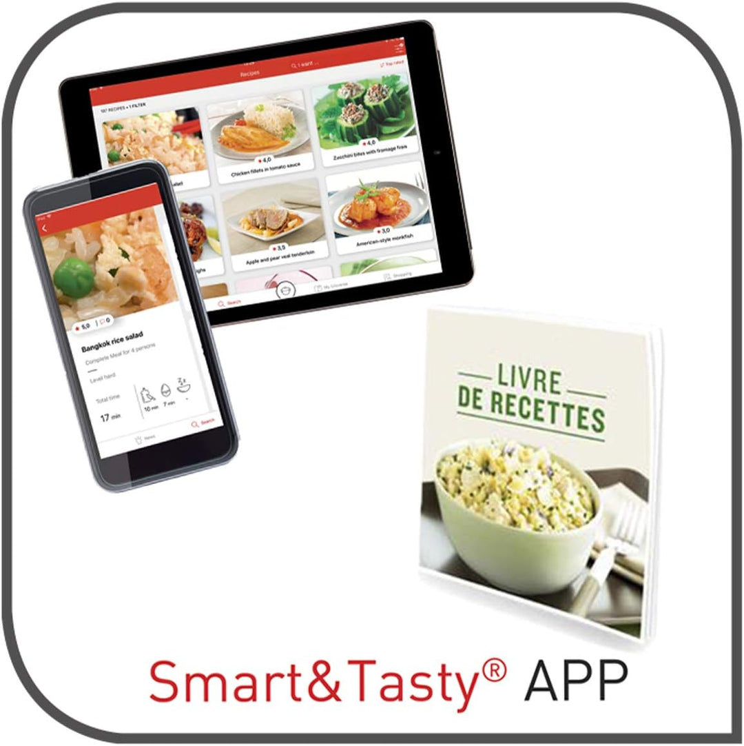 Seb ClipsoMinut'Easy + Blau, 6 l, Klappgriffe, Induktion, Schnellkochtopf, 100 Rezepte, einfach zu b