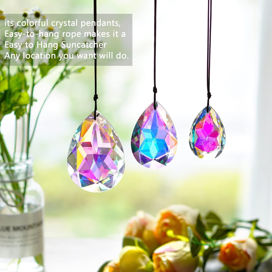 H&D HYALINE & DORA 3 Stück 50/63/76 mm Kristallprismen Kronleuchter Bunte Bauhinia Ornament Anhänger