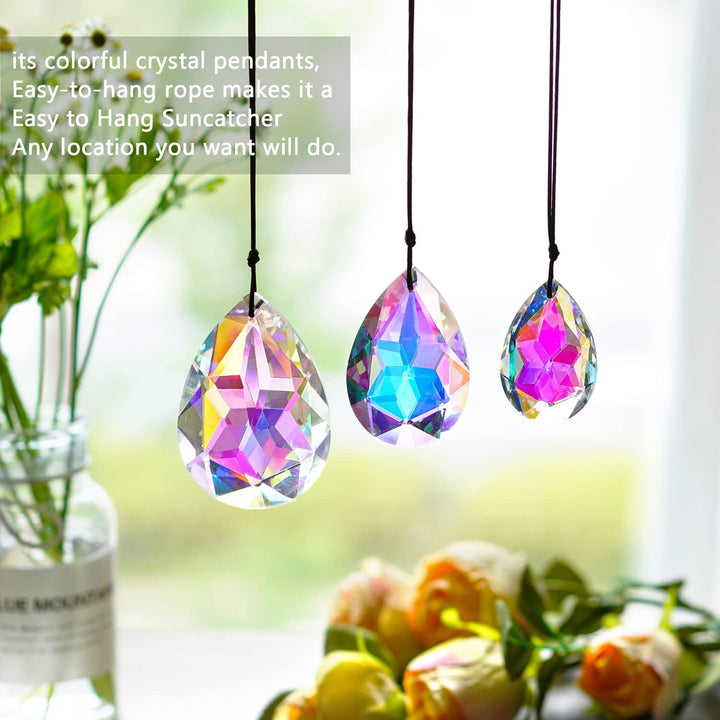 H&D HYALINE & DORA 3 Stück 50/63/76 mm Kristallprismen Kronleuchter Bunte Bauhinia Ornament Anhänger