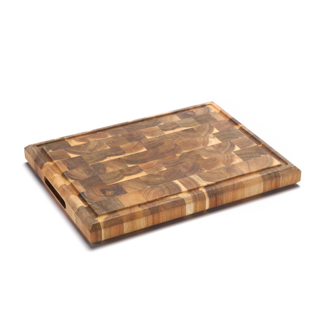 Küchenblock aus Hirnholz 34 × 24,5 cm | Hochwertiges Massivholz | Metzgerblock aus nachhaltigem Akaz