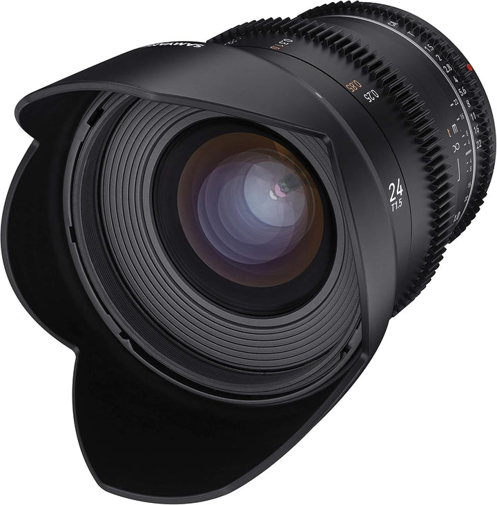 Samyang MF 24mm T1,5 VDSLR MK2 Canon RF – lichtstarkes T1,5 Weitwinkel Cine- und Video Objektiv für
