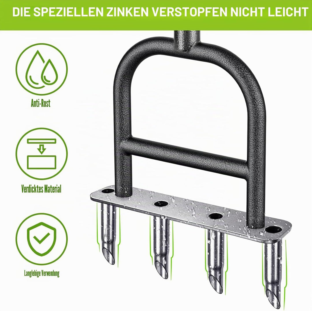 Dolibest Rasenlüfter Manuell, Rasen Belüfter Hohlzinken Aerifiziergabel Gardena Rasenspecht Rasenlöc