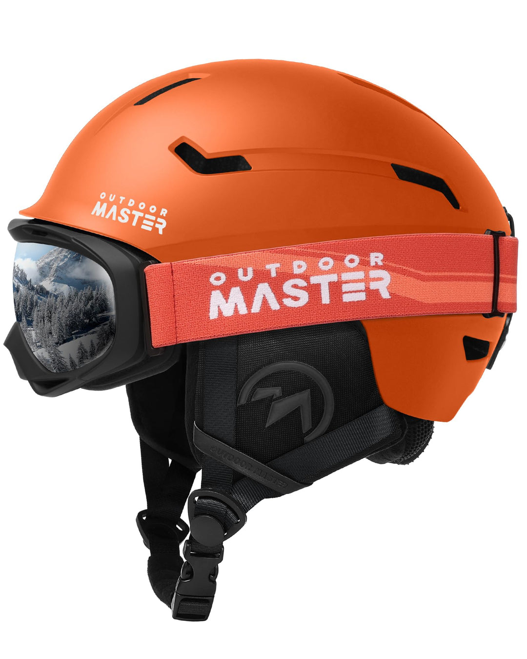 OutdoorMaster Skihelm-Set, Snowboard-Helm mit Brille für Erwachsene - 12 Belüftungsöffnungen - Skihe