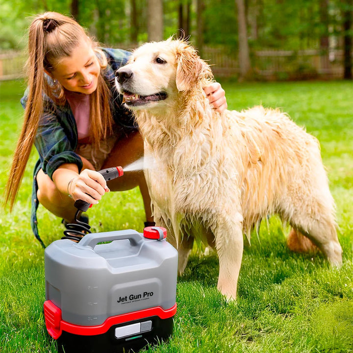 Errecom Jet Gun PRO+, Tragbarer akkubetriebener Hochdruckreiniger mit Zubehörschublade, 8 L Wasserta