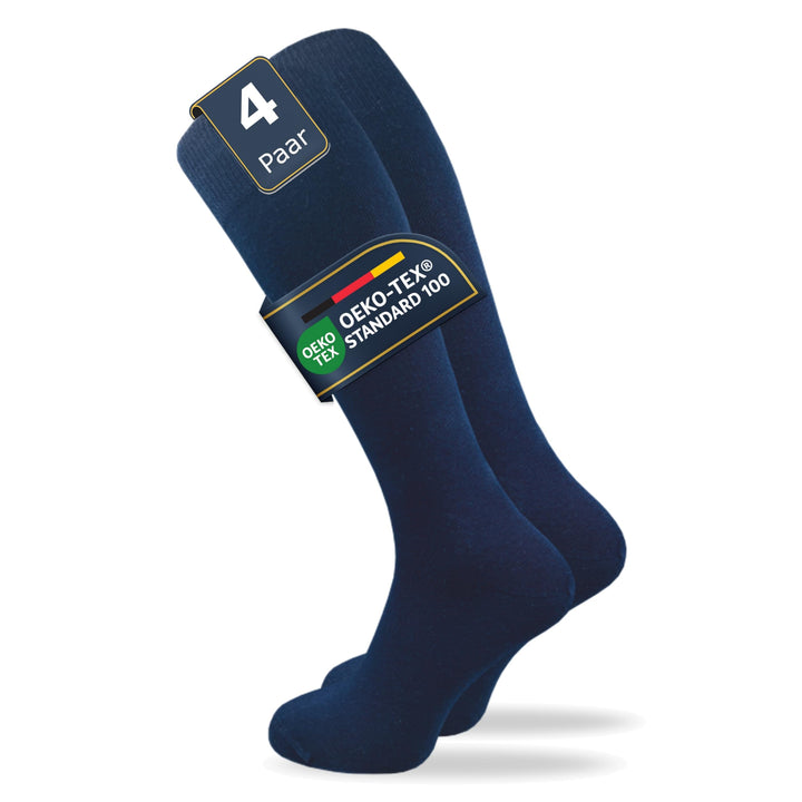 GAWILO Damen & Herren Kniestrümpfe (4 Paar) lange Socken mit Komfortbund aus 80% Baumwolle | kein Ve