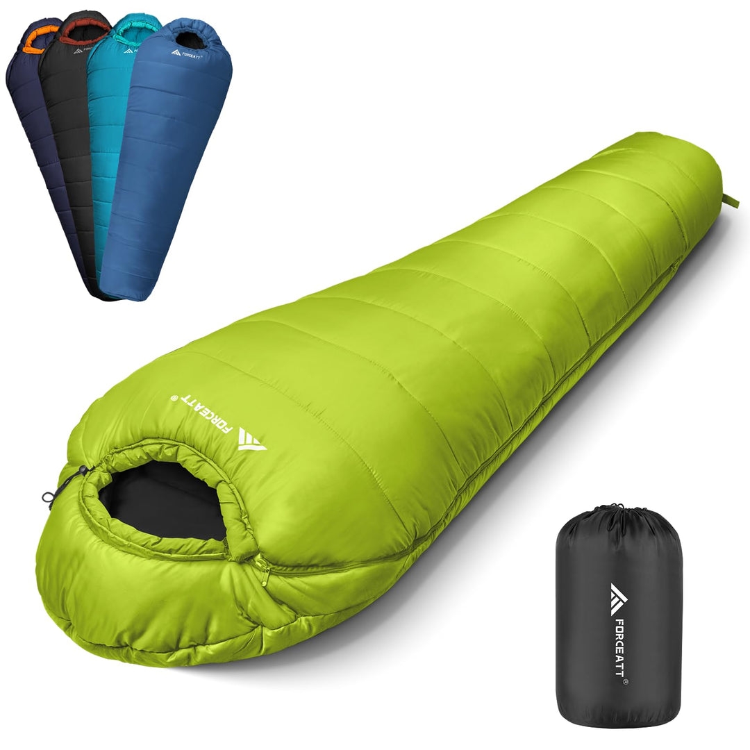 Forceatt Schlafsack -10°C~15°C 4 Jahreszeiten, Mumienschlafsack Winter für Erwachsene Wasserdicht, S