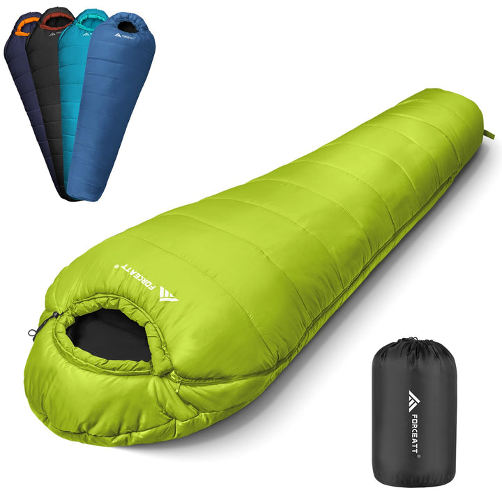 Forceatt Schlafsack -10°C~15°C 4 Jahreszeiten, Mumienschlafsack Winter für Erwachsene Wasserdicht, S