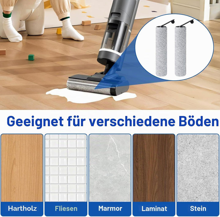 Bürstenrolle Ersatzteile für Dreame H11 Core / H12 Nass- und Trockensauger, 2 Bürstenrolle + 1 Reini