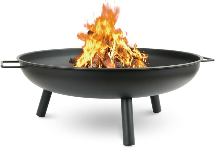 deluxe4home® Feuerschale Schwarz ⌀58 cm I Sichere Feuerstelle für Garten, Terrasse I Metallschale fü