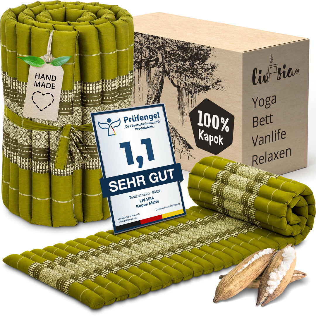 livasia Rollmatte Rollmatratze L-200x110x4,5cm, Gästebett Gästematratze 1 Person, Reisebett Kofferra