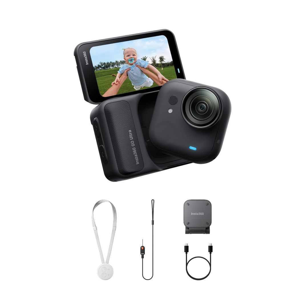 Insta360 GO Ultra Nachtschwarz - freihändige 4K Mini-Cam, leicht & mobil, top bei wenig Licht, übera