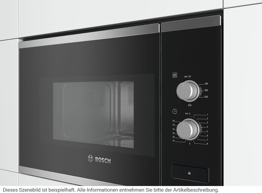 Bosch BFL520MS0 Einbau-Mikrowelle, Kombigerät, 20 l, 800 W, Schwarz, Edelstahl