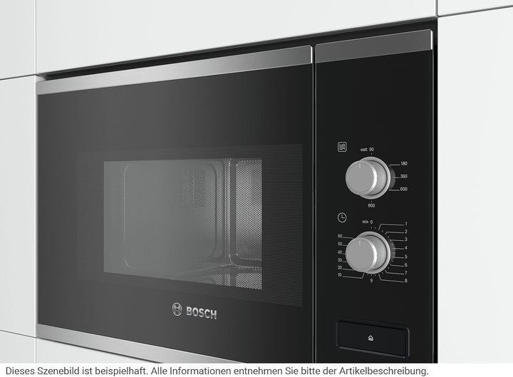Bosch BFL520MS0 Einbau-Mikrowelle, Kombigerät, 20 l, 800 W, Schwarz, Edelstahl