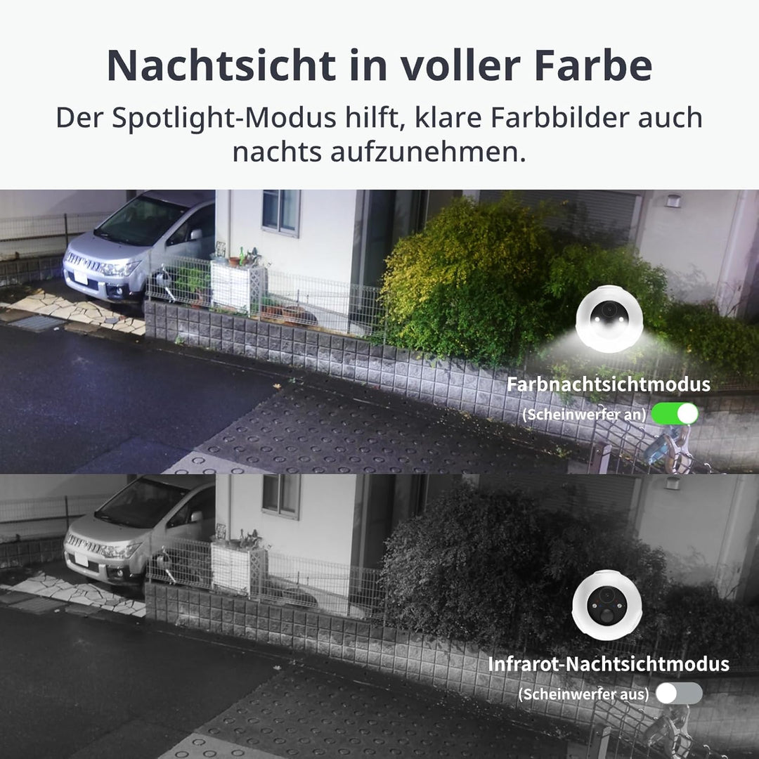 SwitchBot Drahtlose Sicherheitskamera Kit, 2K Aussenkamera mit Solarpanel, ununterbrochene Überwachu