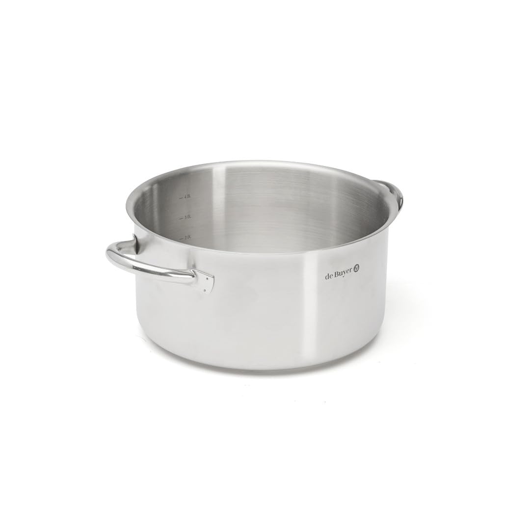 DE BUYER - Kochtopf ohne Deckel aus Edelstahl – 24 cm – ohne PFAS, Edelstahl 18/10 in Profiqualität,