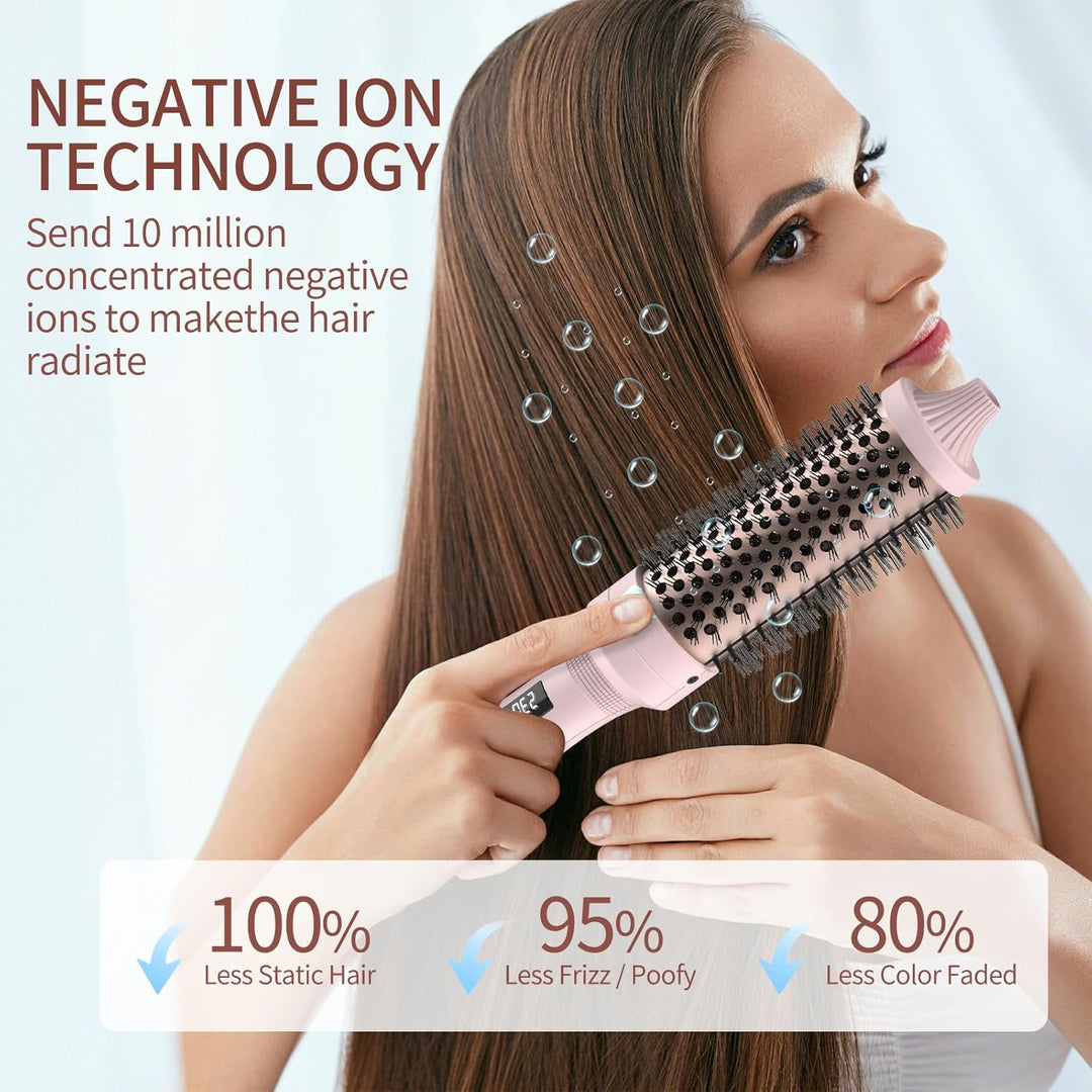 K&K 38mm Thermobürste Keratin Thermal Brush Protect Beheiztes Fass Heisse Haarbürste Ionisch Glatt S