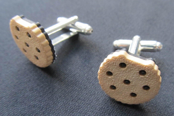 Miniblings Keks Doppelkeks mit Biss Manschettenknöpfe Miniblings +Box Chocolate Chip hell - Herrensc