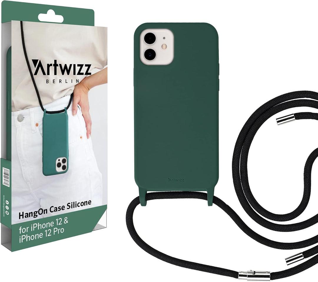Artwizz HangOn Case geeignet für iPhone 12/12 PRO (6.1') - Elastische Schutzhülle aus Silikon als Ha