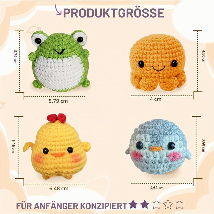 YAMAXIN Häkel-Set für Anfänger, Häkel-Starter-Set mit Schritt-für-Schritt-Videotutorials, Anfänger-H