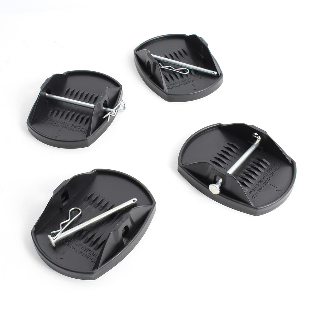 XPOtool 4X Stützplatten 180 x 145 mm mit Metallstift für Kurbelstütze von Wohnwagen, Wohnmobil, Cara