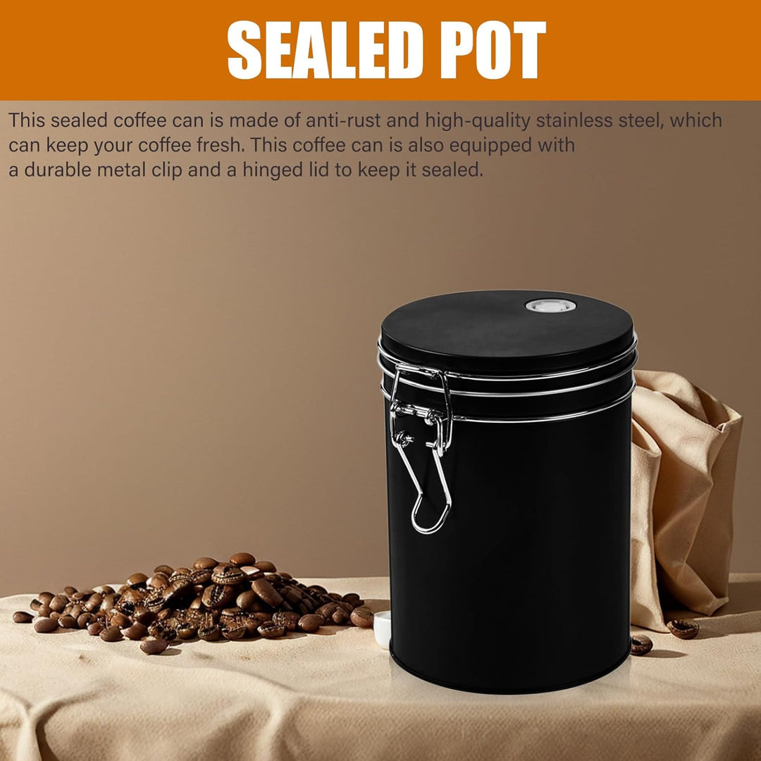 450ml Kaffeedose Edelstahl Luftdicht Mit Ventil, 2 Stuck Kaffeedose Luftdicht Aus Edelstahl, 2 Silbe