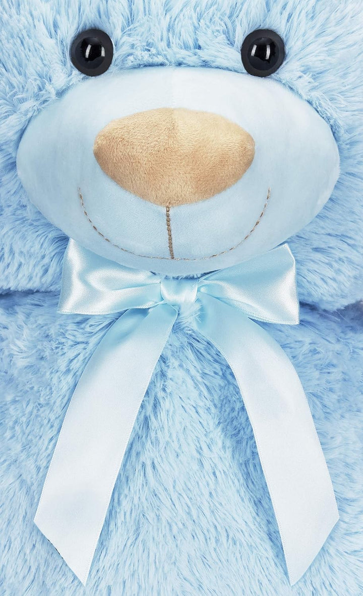 BRUBAKER XXL Teddybär 100 cm - Hellblau - Stofftier Plüschtier Kuscheltier Blau, Hellblau