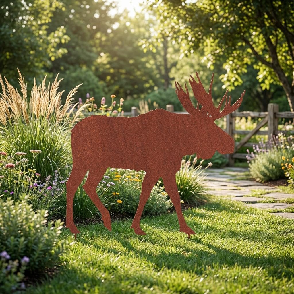 Kapaga - Gartenfigur aus Rost - Metall - Edelrost - Elch - Höhe 68 cm, Elch - Höhe 68 cm