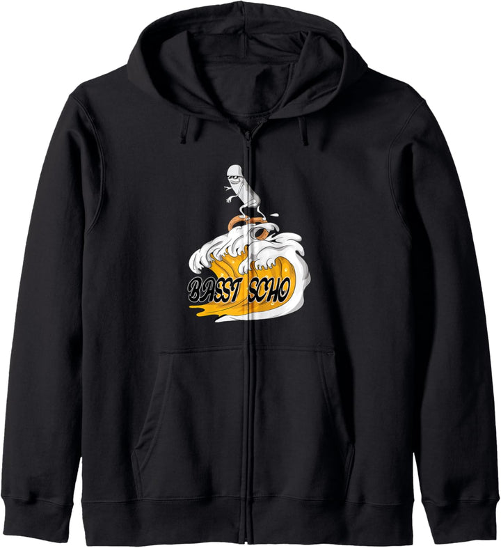 Hefeweizen Welle mit Surfende Weisswurst basst scho Brezel Kapuzenjacke