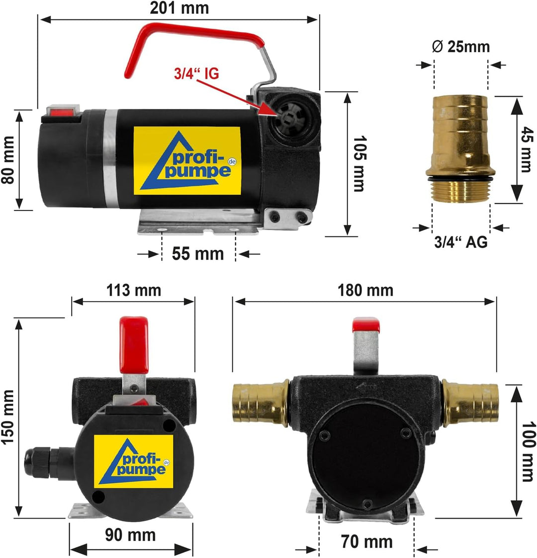 230V Dieselpumpe Heizölpumpe Biodiesel-Pumpe Ölpumpe Diesel Star 160 mit Anschluss Elektro Fasspumpe