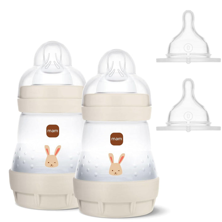 MAM Sparset III Anti-Colic Starter-Set mit Anti-Kolik Flaschen Set + 2 Sauger Gr.0 (speziell für Frü