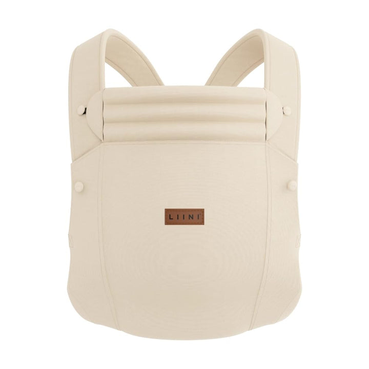 LIINI® Babytrage aus Leinen (Beige) – ab Geburt (3,5 kg) bis 15 kg, verstellbare Träger, Kopfstütze,