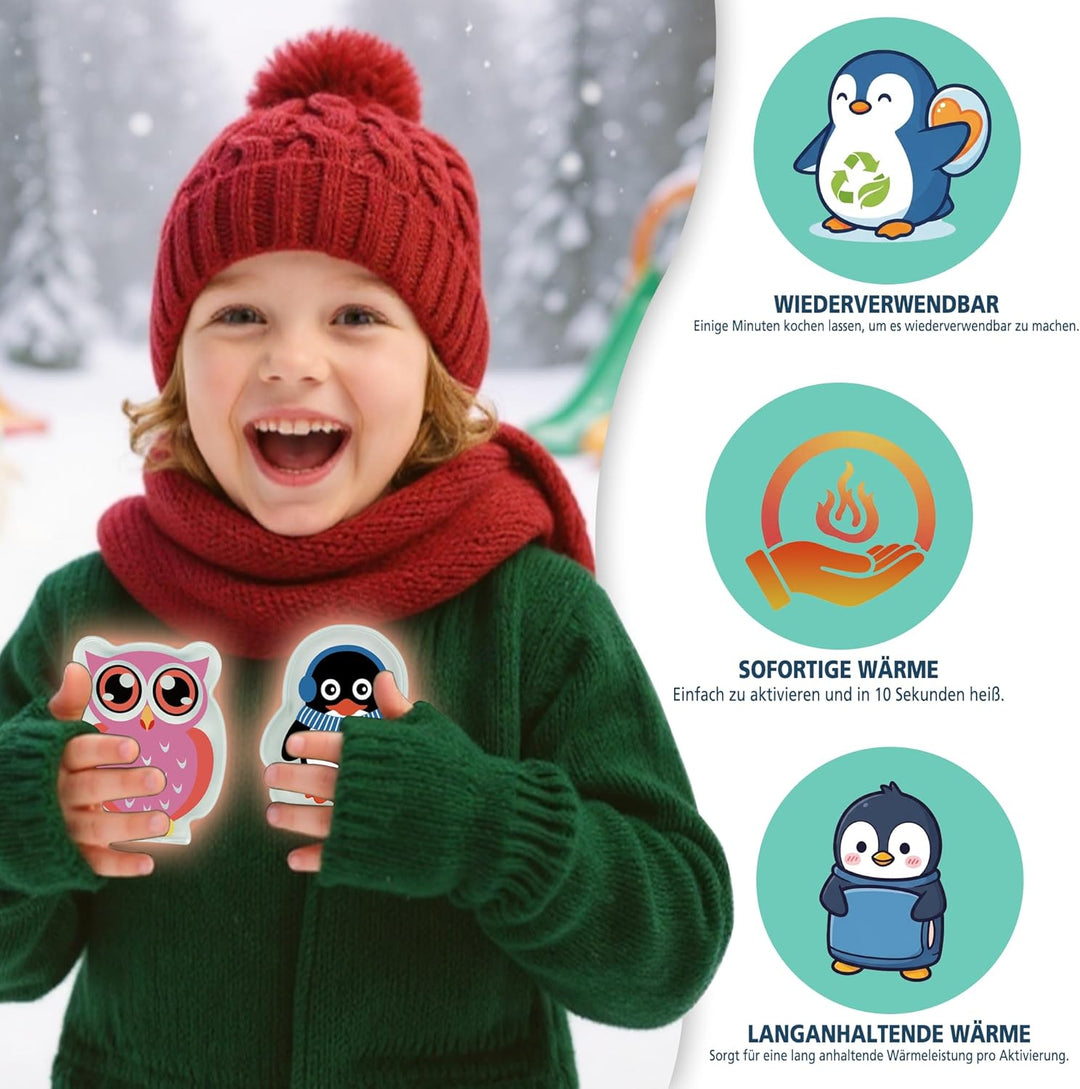 Handwärmer Taschenwärmer Kinder Wiederverwendbar, 6er-Set Handwärmer Knick Taschenwärmer Weihnachten