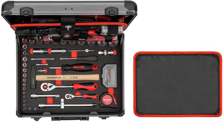 GEDORE red Werkzeugkoffer, Set 138-teilig, gefüllt, Werkzeug für Hand- und Heimwerker, im Aluminiumk